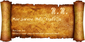 Marjanov Mátyás névjegykártya